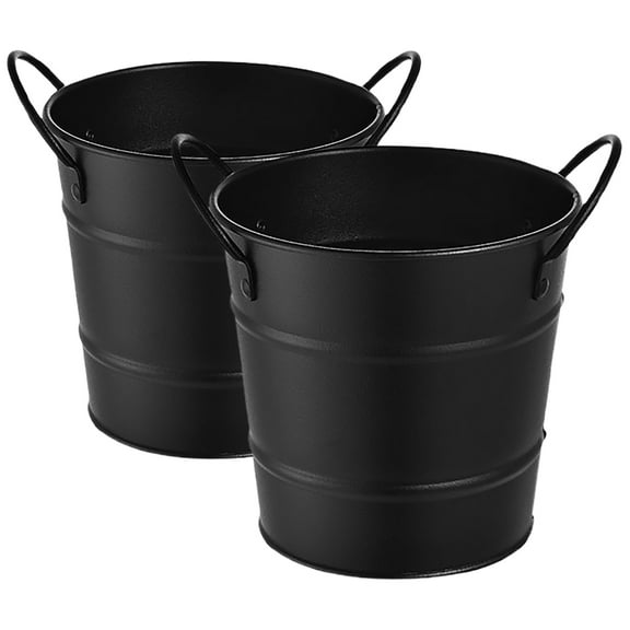 MLINS 2pcs Metal Bucket Mini Party Buckets Iron Small Pails With Handle For Container Candy Snack Craft Flower Pot Vase Decor
