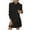 Black, variant on Elainilye Fashion Women's Casual Dresses Casual Solid Color Long Sleeve Loose Hooded Dress with Pocket,Black