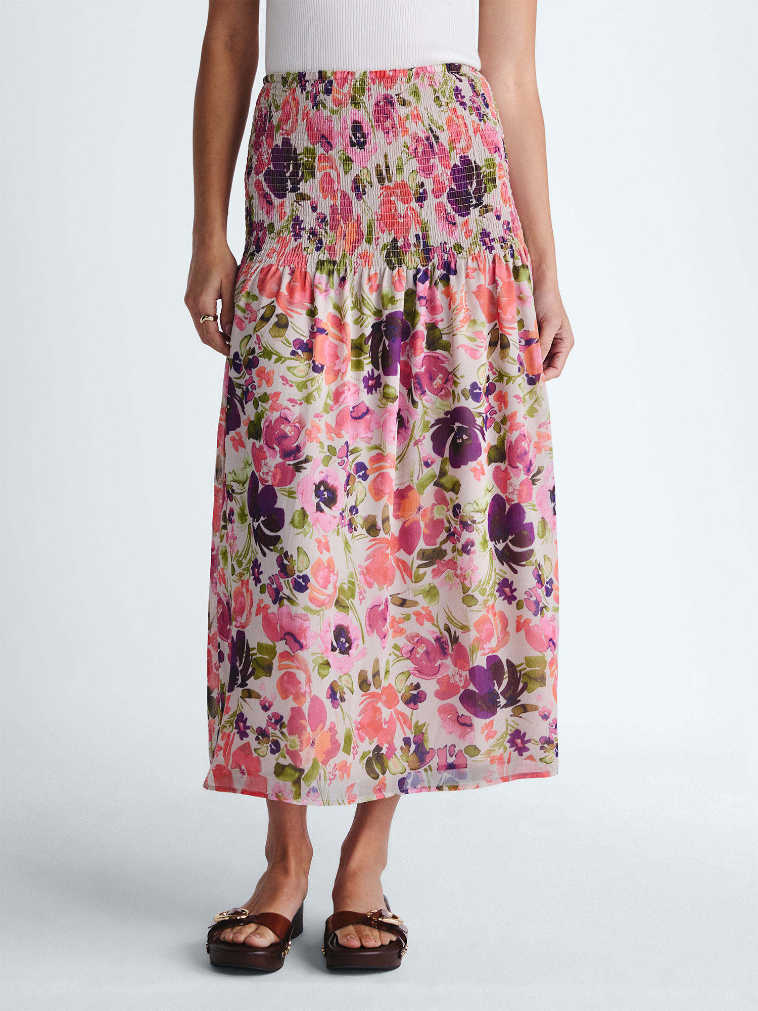 Scoop Women’s and Women’s Plus Smocked Maxi Skirt, Sizes XS-4X