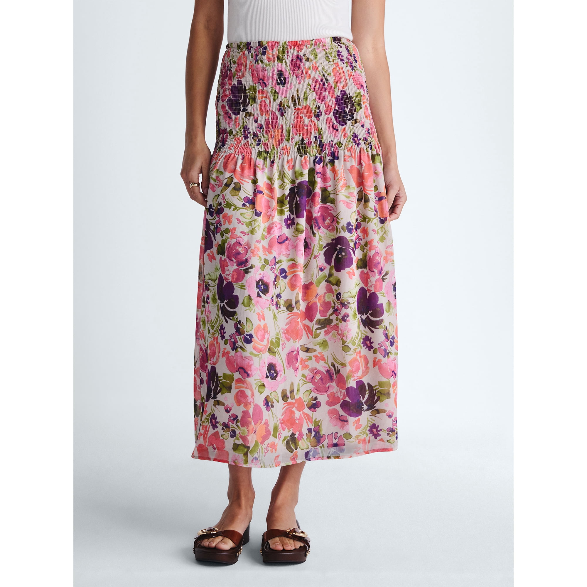 Scoop Women’s and Women’s Plus Smocked Maxi Skirt, Sizes XS-4X