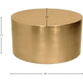 thumbnail image 3 of Meridian Furniture Cylinder Round Brushed Gold Metal Coffee Table, 3 of 8