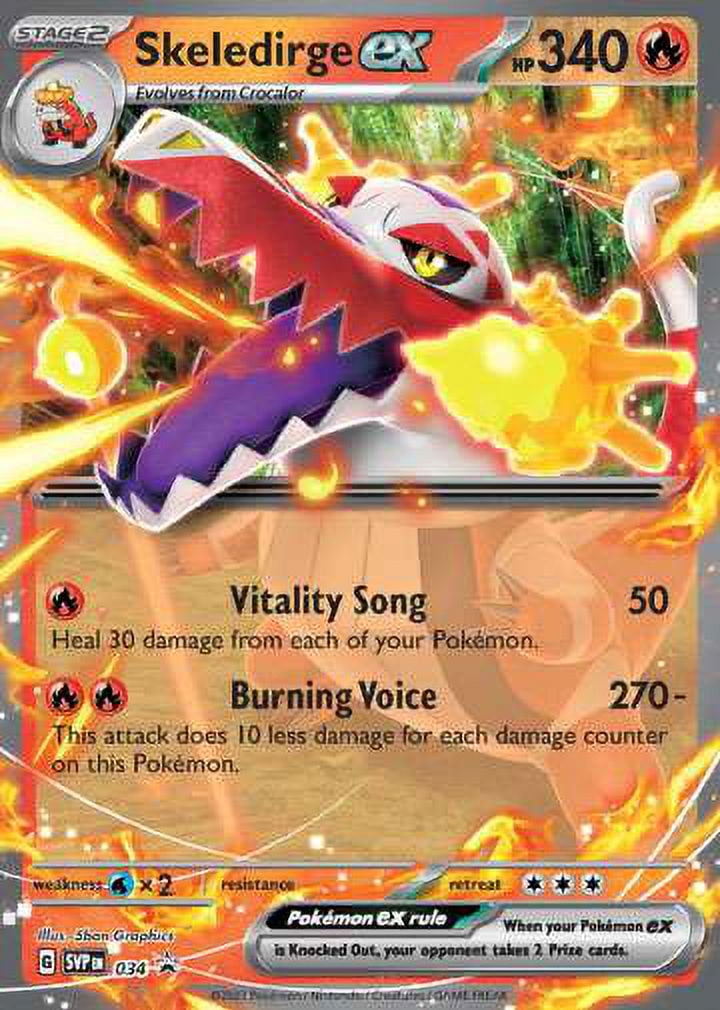 Pokemon Paldea Partners Skeledirge ex Tin (5 Booster Packs,1 Promo Foil Card & More)