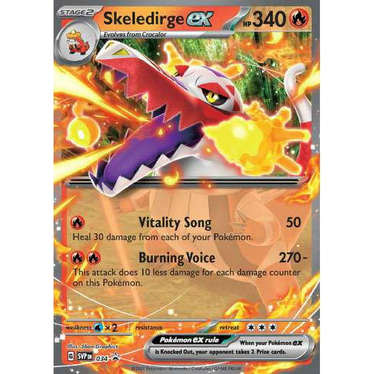 skeledirge ex pokemon card value Pokemon Paldea Partners Skeledirge ex Tin [5 Booster Packs,1 Promo Foil Card & More]