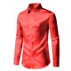 thumbnail image 2 of Blusa y camisa de manga larga con cuello vuelto para hombre, informal, lisa, con botones, de poliéster, 2 of 7