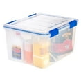 thumbnail image 2 of IRIS USA 44 Qt Storage Box with Gasket Seal Lid, 2 Pack - BPA-Free,  - Heavy Duty Moving Containers with Tight Latch, Weather Proof Tote Bin, WEATHERPRO - Clear/Blue, 2 of 10