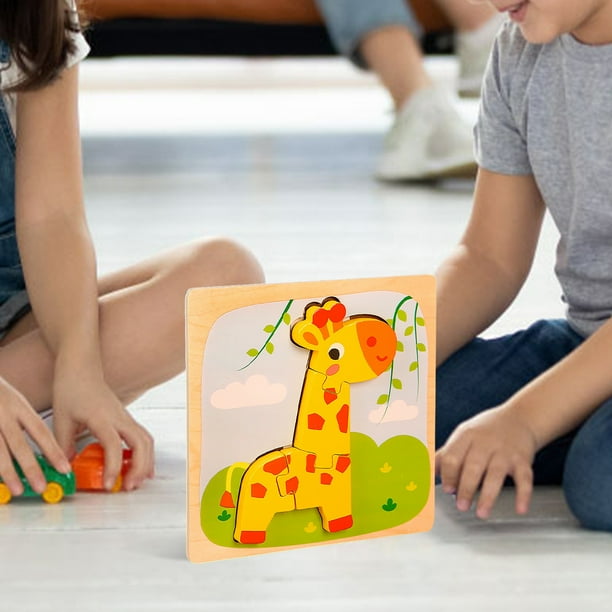 Peggybuy Wooden Puzzles Montessori Toy Animal/Vehicle Shape Toddler Toy
