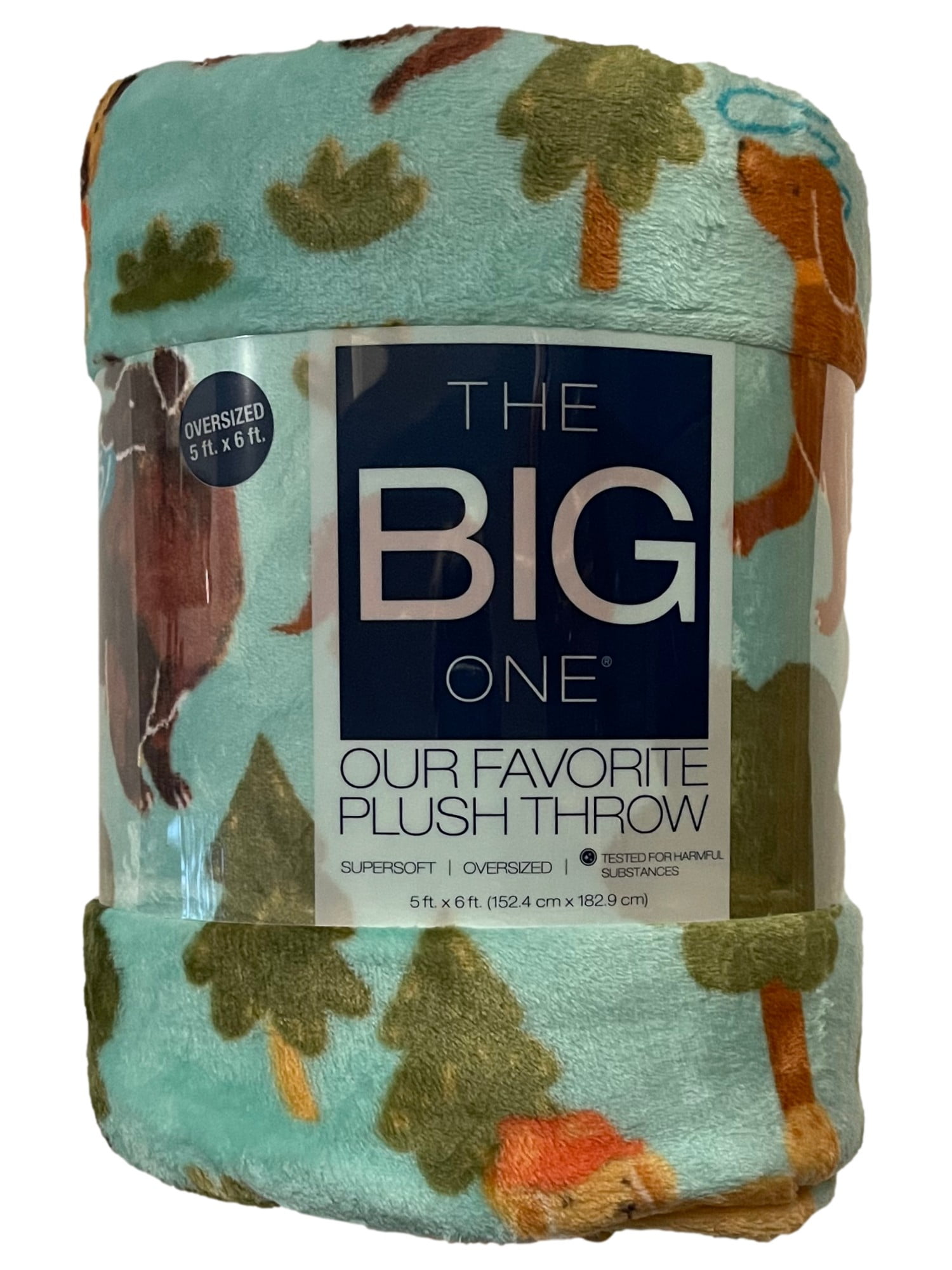 The Big One Oversized Plush Throw Blanket Microplush Puppy Dog Park - 5ft x 6ft
