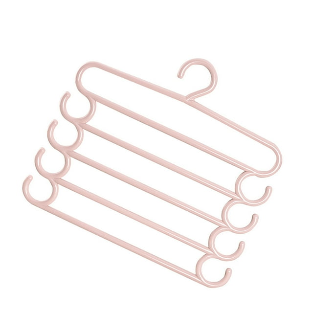 Yuarrent Estante de almacenamiento de pantalones 5 en 1 multifuncional, 2 uds., estante de almacenamiento ajustable para pantalones, organizador de Almacenamiento y organización del hogar Rosado Yuarrent HA004464-02
