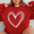 thumbnail image 6 of YOIAVAIOY Women Valentine's day Sweatshirts Couple Print Long Sleeve Crew Neck Casual Sweatshirt Winter Warm Pullover Tops Red XS, 6 of 6