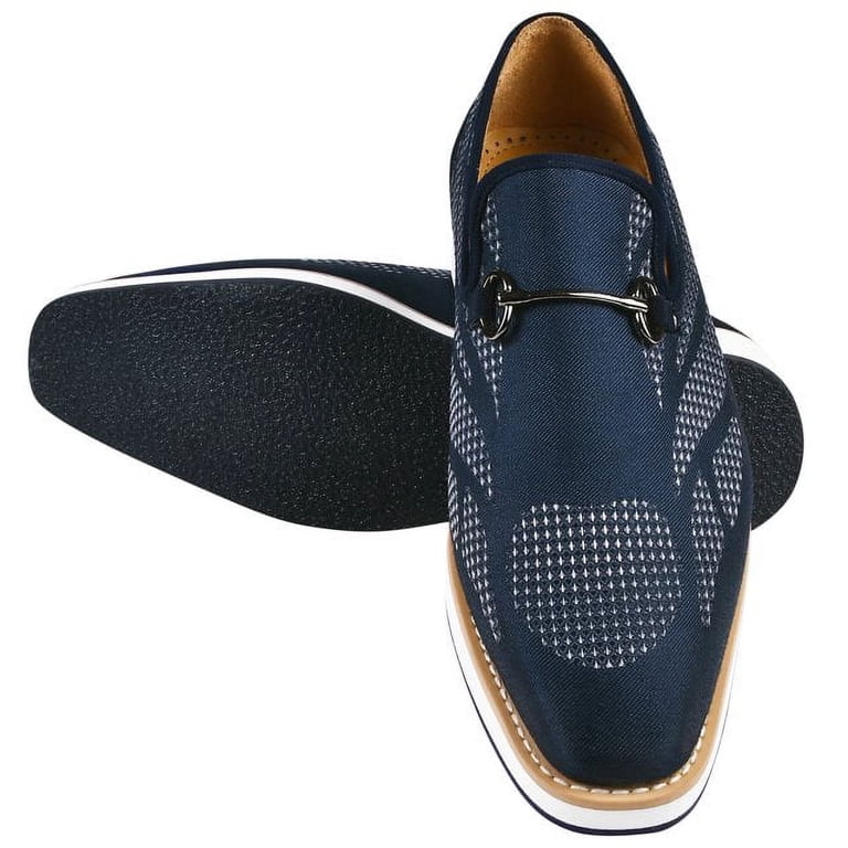 LIBERTYZENO Mens Classic Formal Shoes Slip On Loafers, Navy  display picture 3