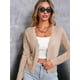 thumbnail image 5 of Chaqueta Cárdigan de Punto con Cuello en V y Larga para Mujer, Suéter Chal de Punto Sin Botones. Albaricoque L, 5 of 8