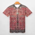 thumbnail image 3 of Antique Persian Red Rug Men Zipper T-shirt Summer Casual Short Sleeve T-shirt Top, 3 of 7