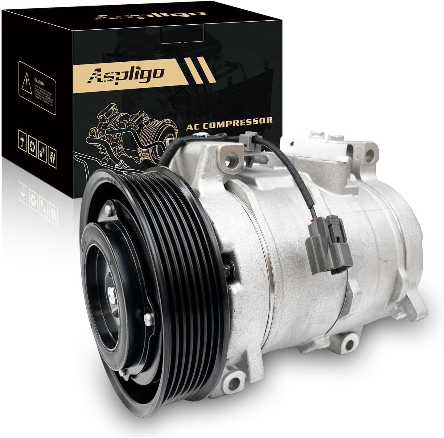 Honda Accord AC Compressor with A/C Clutch - Fits 2.4L L4 (2003-2007) | Replaces 38800RAAA01, 38810RAAA01, 38810RBA006 | CO28003C, 129MM 7PK