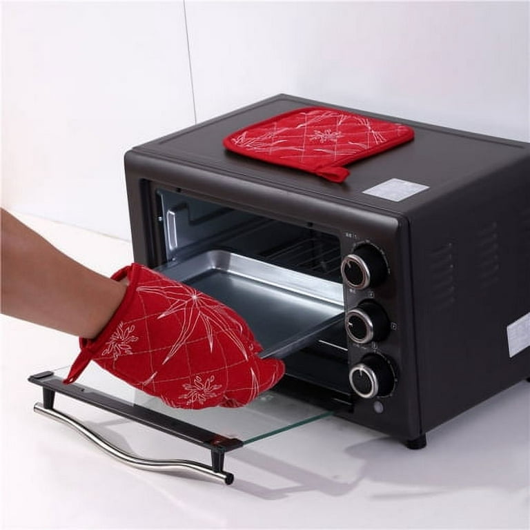 2pcs/set Christmas Microwave Oven Gloves Kitchen Household Baking