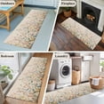 thumbnail image 6 of 2x6 Kitchen Runner Rug, Vintage Botanical Non-Skid Rubber Backing Large Rectangle Rugs - Living Room Bedroom Home Office, Spring Floral Summer Botanical Rustic Indoor Floor Mat Carpets Washable Rug, 6 of 9