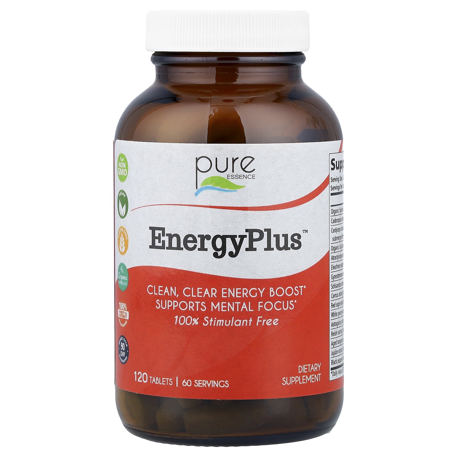 Pure Essence Labs - EnergyPlus, Natural Energy, Endurance & Vitality Support - 120 Tablets