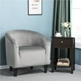 thumbnail image 2 of Alden Design Upholstered Barrel Accent Chair for Livingroom, Gray Velvet, 2 of 7