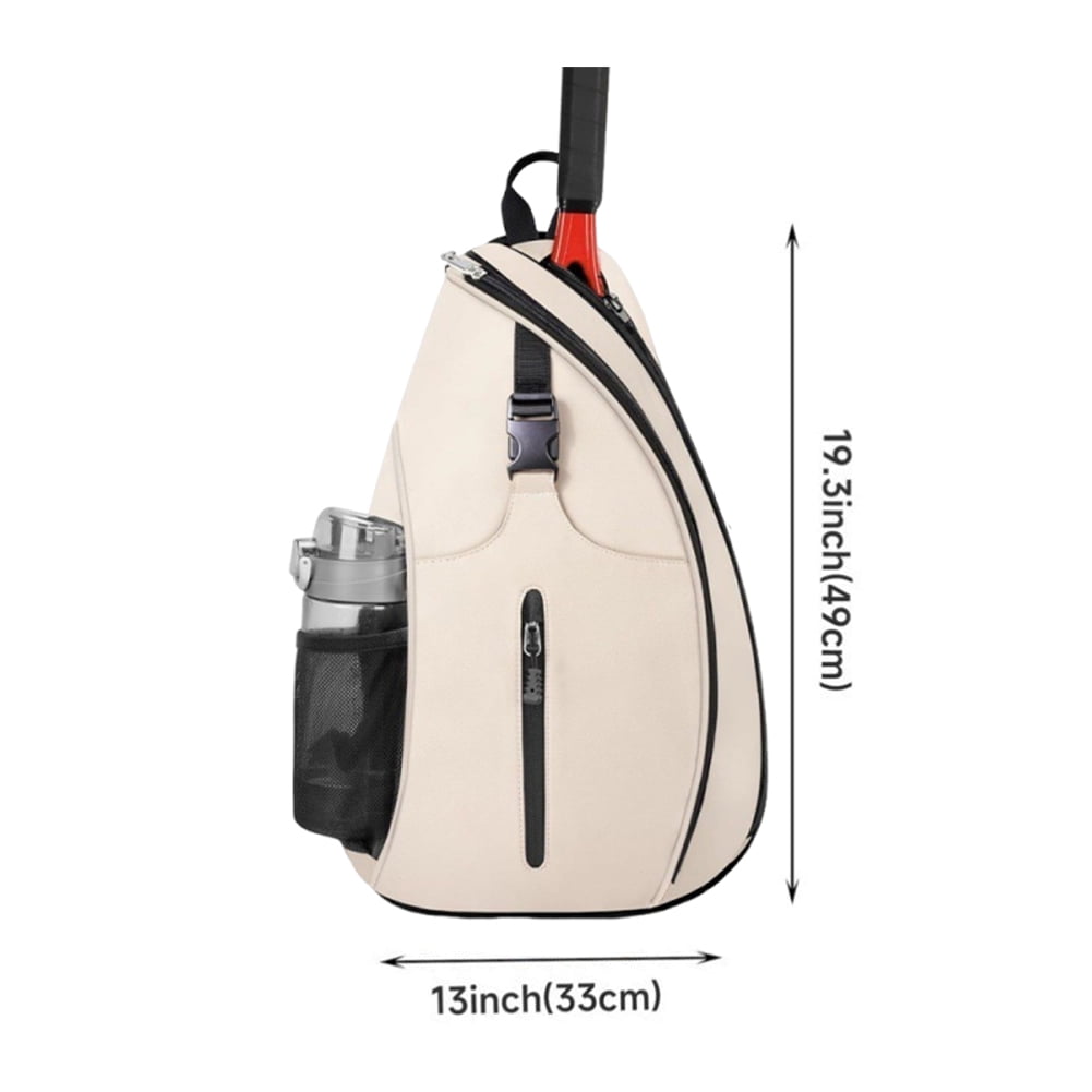 Tennis Racket Crossbody Bag Breathable Badminton Paddle Sports Backpack Sport Supplies (Beige)