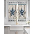 thumbnail image 2 of Texas Star Navy Blue Bathroom Window Curtain, Farmhouse Vintage Art Wooden Light Filtering Coffee Kitchen Curtains, Bedroom Living Room Curtains 2 Panel 84"x63", 2 of 6