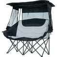thumbnail image 6 of MOPHOTO Double Beach Chair with Canopy Shade, Oversized Folding Loveseat with Cup Holder & Side Pocket for Camping, Beach, Lawn, Fishing, 6 of 11