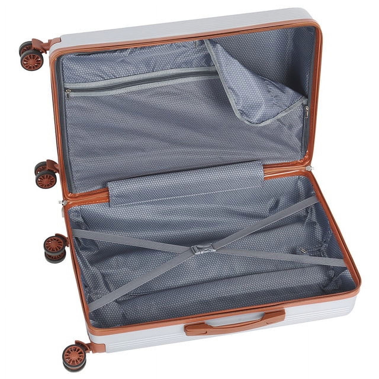 Hikolayae Cottoncandy Collection Hardside Spinner Luggage Sets in Border Silver, 3 Piece - TSA Lock