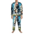 thumbnail image 3 of Fotbe Cute Daisy Cow A Pattern Long Sleeve Pajama Set for Men,Sleepwear Set,2-piece Loungewear Set,Soft PJs Comfy Nightwear with Pockets-XX-Large, 3 of 7