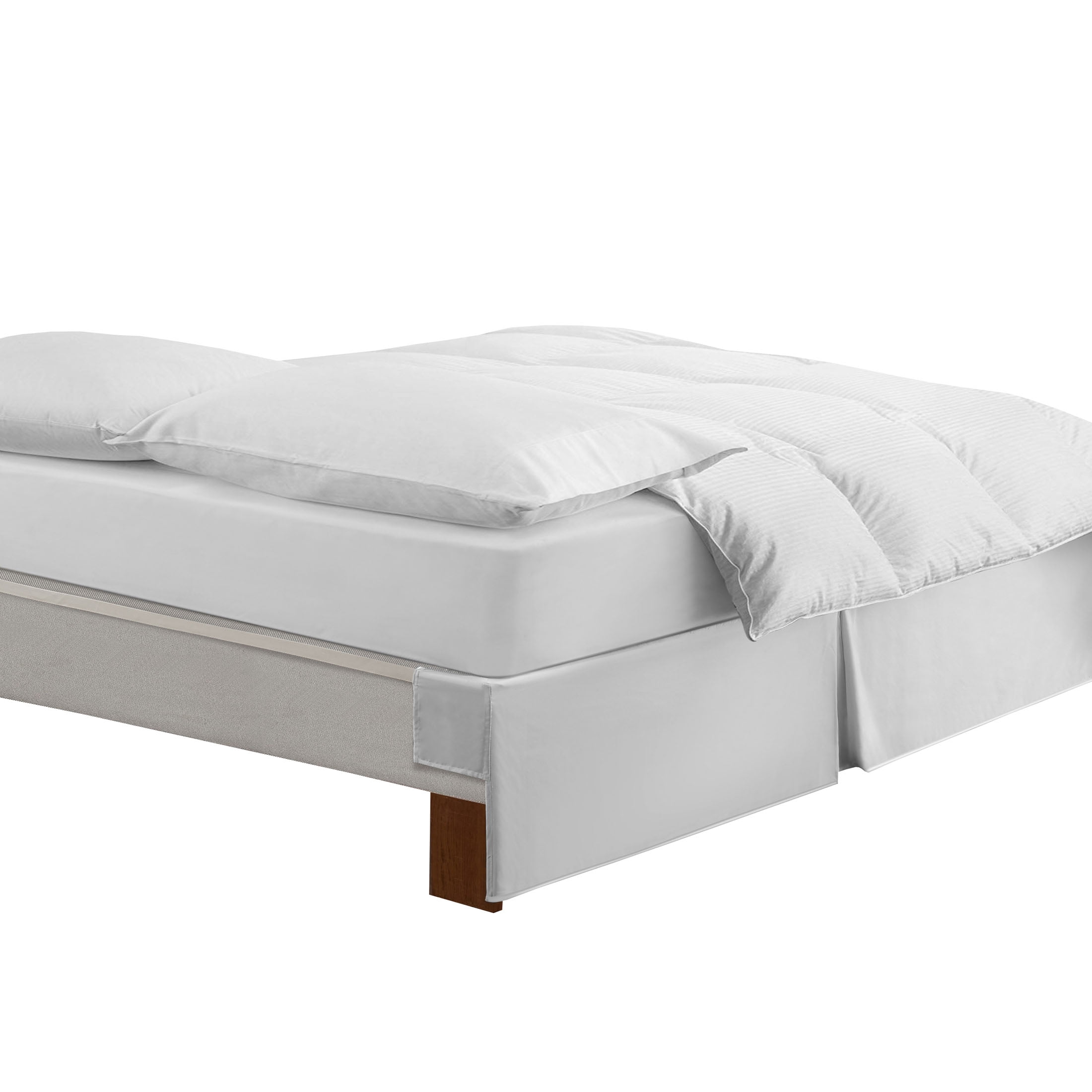WonderSkirt Wraparound Tailored 15" Microfiber Bedskirt, White, Full
