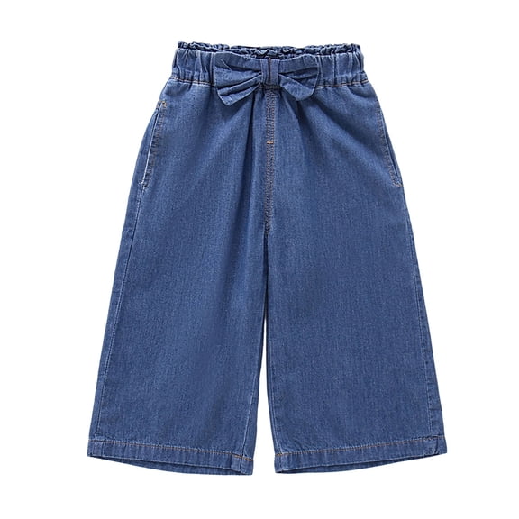 Landzoo Toddler Girls Denim Pants Wide Leg Jeans Lightweight Breathable Fall Casual Kid Girls Baggy Trousers