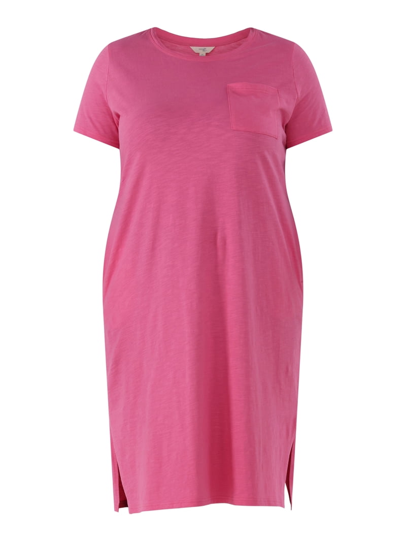 Terra & Sky Women's Plus Size Cotton Pocket T-Shirt Dress, Sizes 0X-5X -  Walmart.com