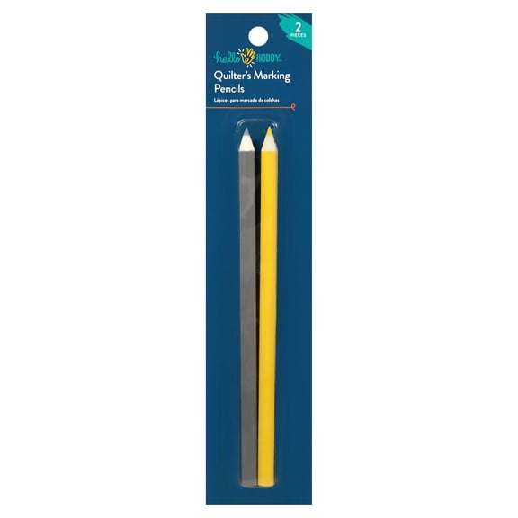 Hello Hobby Water-Soluble Fabric Marking Pencils, Gray and Yellow (2 Count)