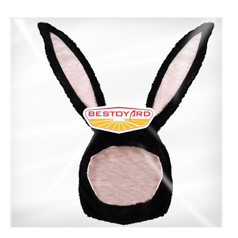 BESTOYARD Bunny Ears Headband Plush Easter Rabbit Ears Black and Pink One  Size