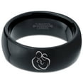 thumbnail image 2 of Tungsten Family Tree Kids Parents Parenthood Hug Band Ring 8mm Men Women Comfort Fit Black Dome Polished, 2 of 4