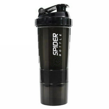 

Sunisery Plastic Cup Water Bottle Sport Gym Unisex Protein Powder Beverage Shaker Mixer 600ml