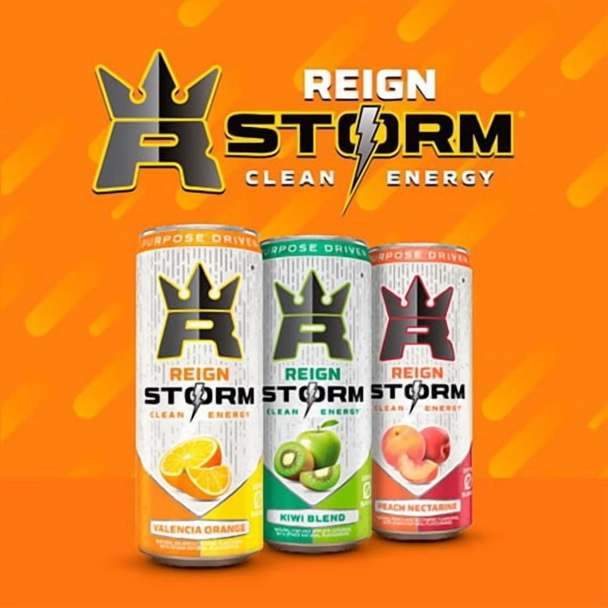 Reign Storm Peach Nectarine Clean Energy Drink 355ml, British Import (Pack of 3)
