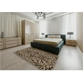 thumbnail image 4 of Ahgly Company Indoor Square Patterned Black Bean Brown Area Rugs, 4' Square, 4 of 6