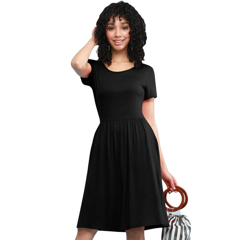 Made by Johnny Women s Comfy Casual Short Sleeve Flowy Dresses
