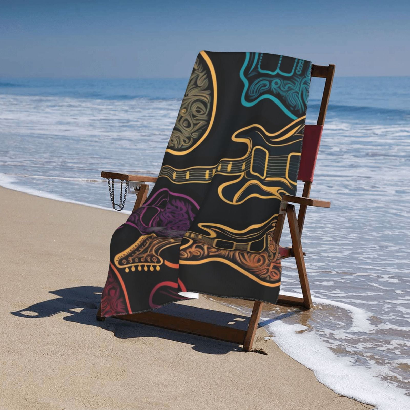 Electric Guitars Rock Music Beach Bath Towel Gym Spa Shower Towels Pool Soft 32" X 52" for Men Women