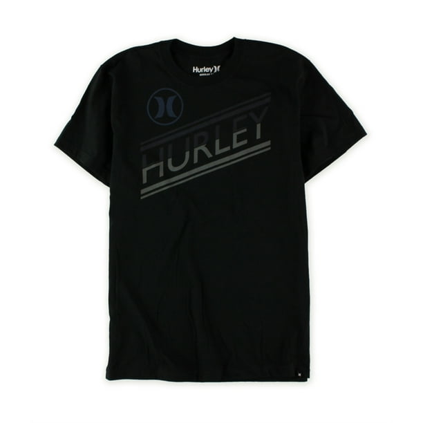 Hurley Line Weight Logo Graphic Camiseta para hombre, negro