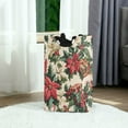 thumbnail image 6 of Yayeee Freestanding Laundry Hamper with Handle Collapsible Large Storage Basket for Clothes, Red Christmas Poinsettia, 6 of 7