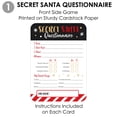 thumbnail image 6 of Big Dot of Happiness Secret Santa Fill-In Questionnaire Form - Christmas Gift Exchange Party Cards - Activity Duo Games - Set of 20, 6 of 8