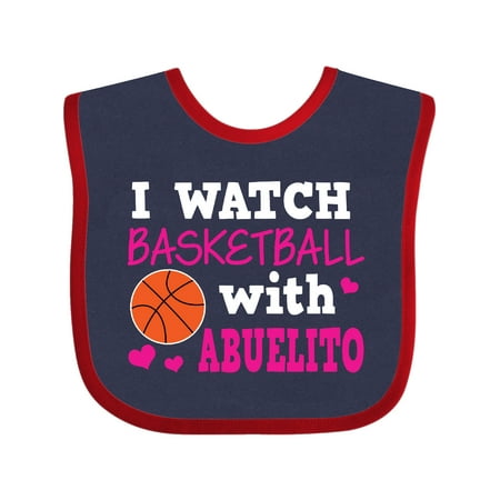 

Inktastic I Watch Basketball with Abuelito Gift Baby Girl Bib