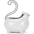 thumbnail image 5 of Napco Groovy Cat with Glasses 3.25 Inch White Wire and Ceramic Flower Pot Planter, 5 of 6