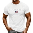 thumbnail image 2 of 250 Anniversary Men's Patriotic Independence Day Classic Crewneck Summer Casual Tee 4Th of July Shirt White XXXL, 2 of 4