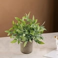 thumbnail image 3 of yuksok Mini Potted Plants Gray Pulp Pot Small Plastic Greenery Bonsai Artificial Potted Leaves, 3 of 9