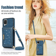thumbnail image 6 of Nalacover Wallet Crossbody for Samsung Galaxy A12 5G Phone Case with Lanyard Strap Credit Card Holder, PU Leather Protective Handbag Purse Kickstand Bling Diamond Cover Women Girl, Blue, 6 of 10