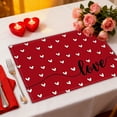 thumbnail image 4 of Valentine's Day Placemats Set, Polyester Fabric Table Mats with Heart and Love Patterns, 17.72x11.81 Inch Washable Dining Table Decor for Romantic Dinner, Party, or Holiday Celebration, 4 of 6