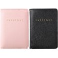 thumbnail image 1 of 2 piezas Fundas para pasaporte YONGSHENG nupcial tipo billetera de viaje Rosa, Negro, 1 of 5