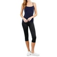 thumbnail image 2 of Juniors Solid Plain Adjustable Spaghetti Strap Layering Cropped Camisole Tank Top (True Navy, S), 2 of 4