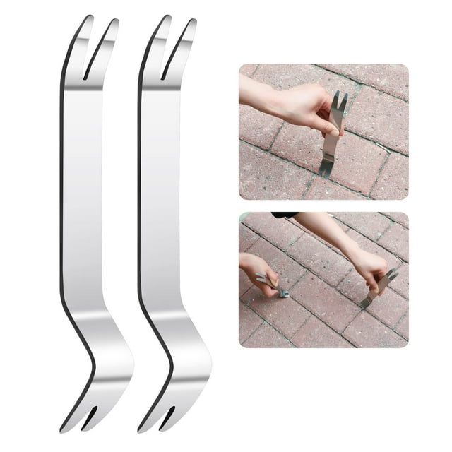 2-Piece Premium Stainless Steel Auto Pry Bar Set - Car Interior Trim Removal Tool & Audio System Installer with Wide Edge Design (7" x 1")