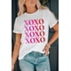thumbnail image 4 of ABPHQTO Camiseta blanca con gráfico XOXO y cuello redondo para mujer, 4 of 5
